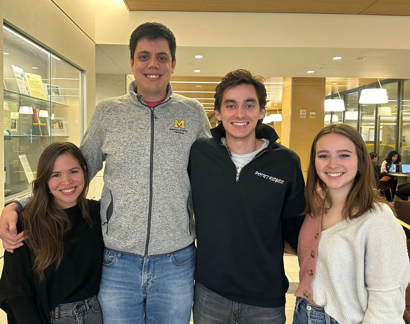 MCP Student Council, from left to right: Secretary Kristen Lozada Soto (Nusrat-Parkos Lab), Vice-President Rodolfo Ismael Cabrera Silva (Nusrat-Parkos Lab), President Noah Puleo (DiFeo Lab) and Treasurer Madeline Sykes (Leiser Lab) (November 2023).