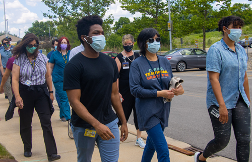 Participants in the walk around the NCRC.