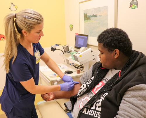 Phlebotomy kiosk at C.S. Mott Children's Hospital.