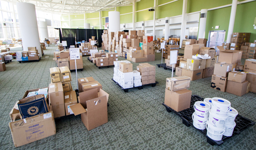 Collection of PPE at the North Campus Research Complex.