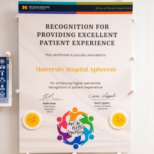 Apheresis Unit Receives OPE Award