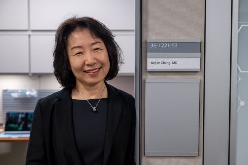 Dr. Kejian Zhang welcomes you at her office in the NCRC.