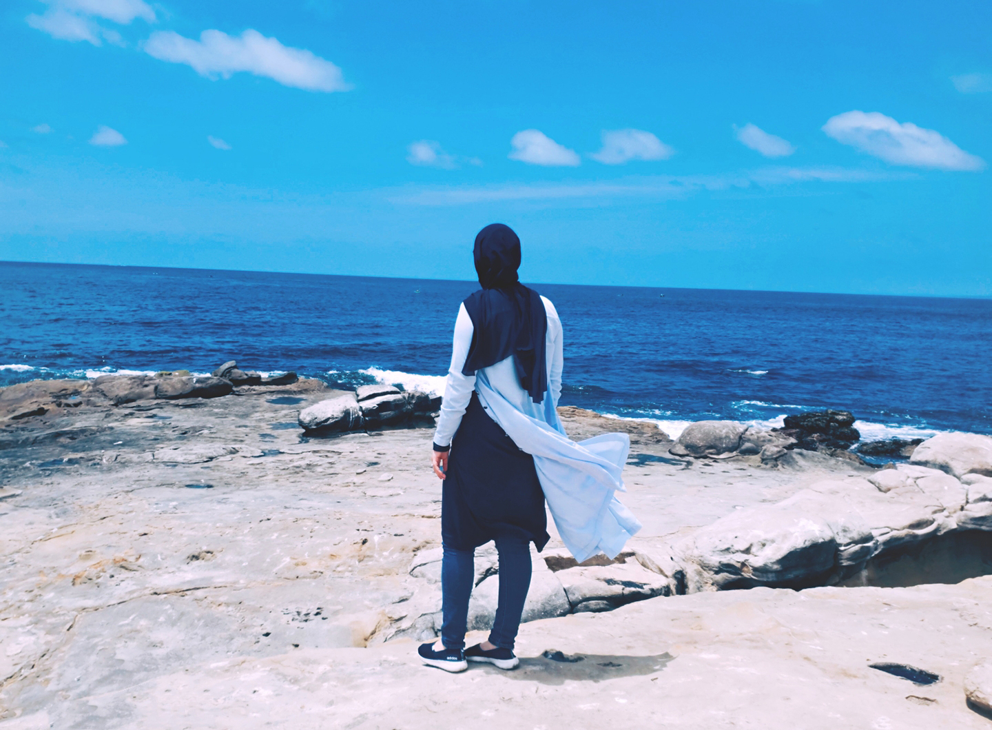 Batoul Aoun at the shores of San Diego.